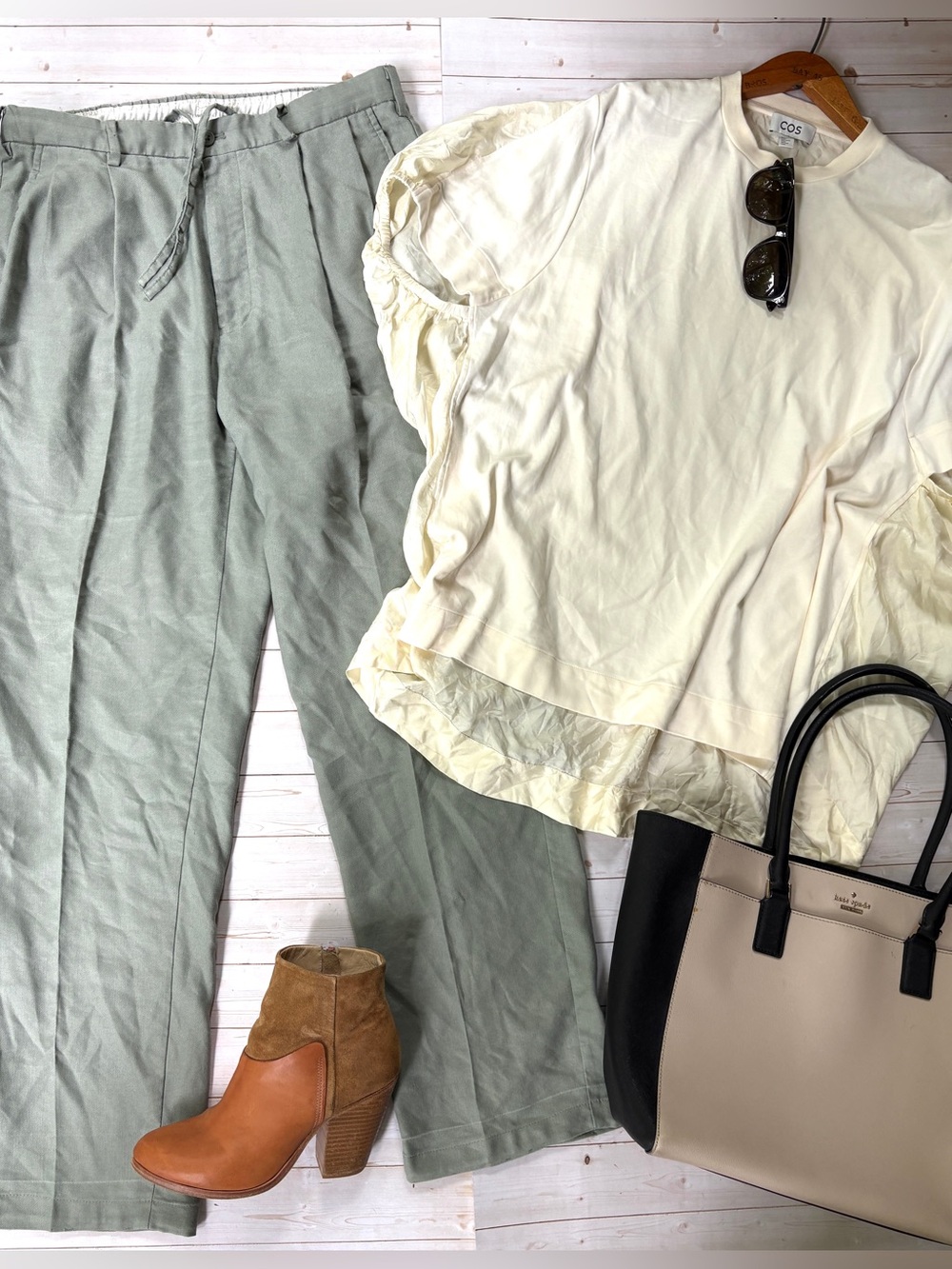 COS cotton and silk tee